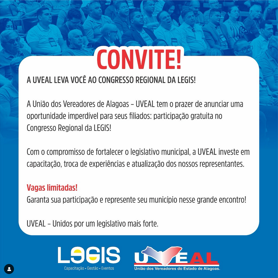 Convite especial para os vereadores de Alagoas!